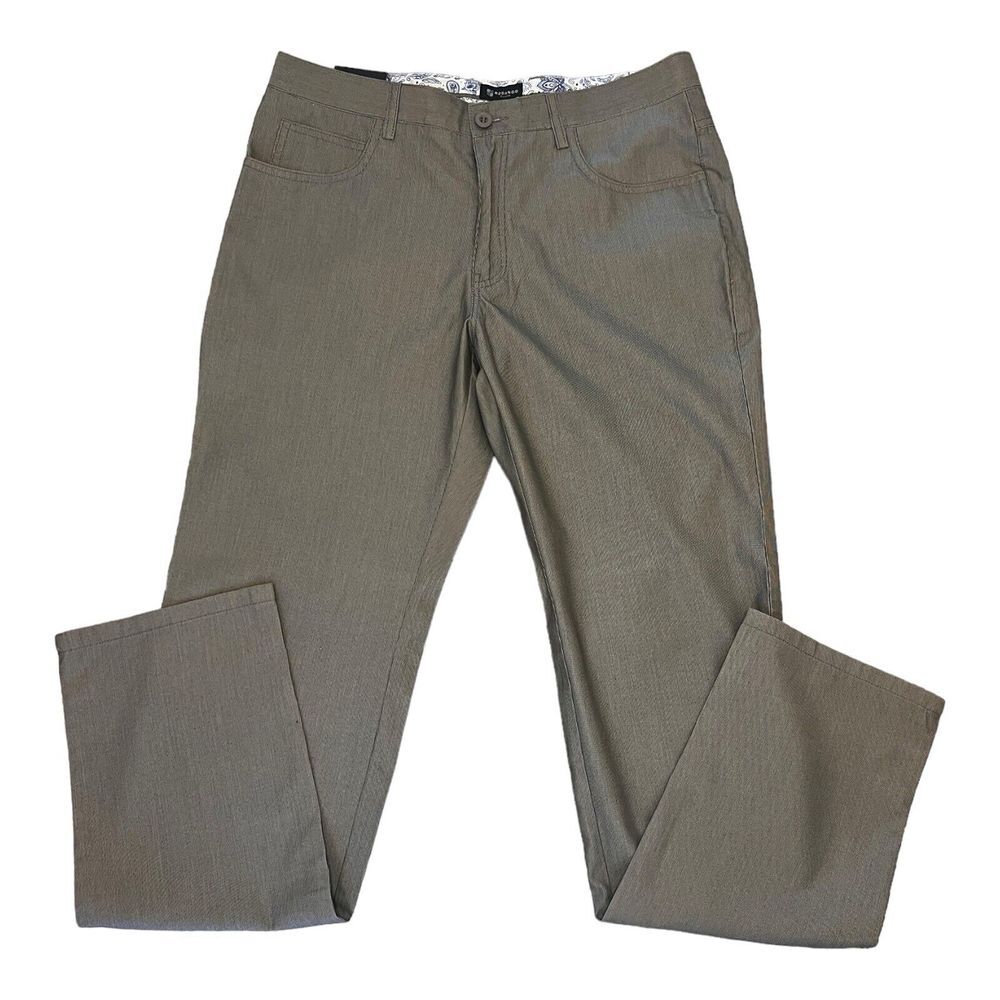 Modango Men's Pants Silver/Grey 34" Pockets 5 Lightweight‎ Straight Leg